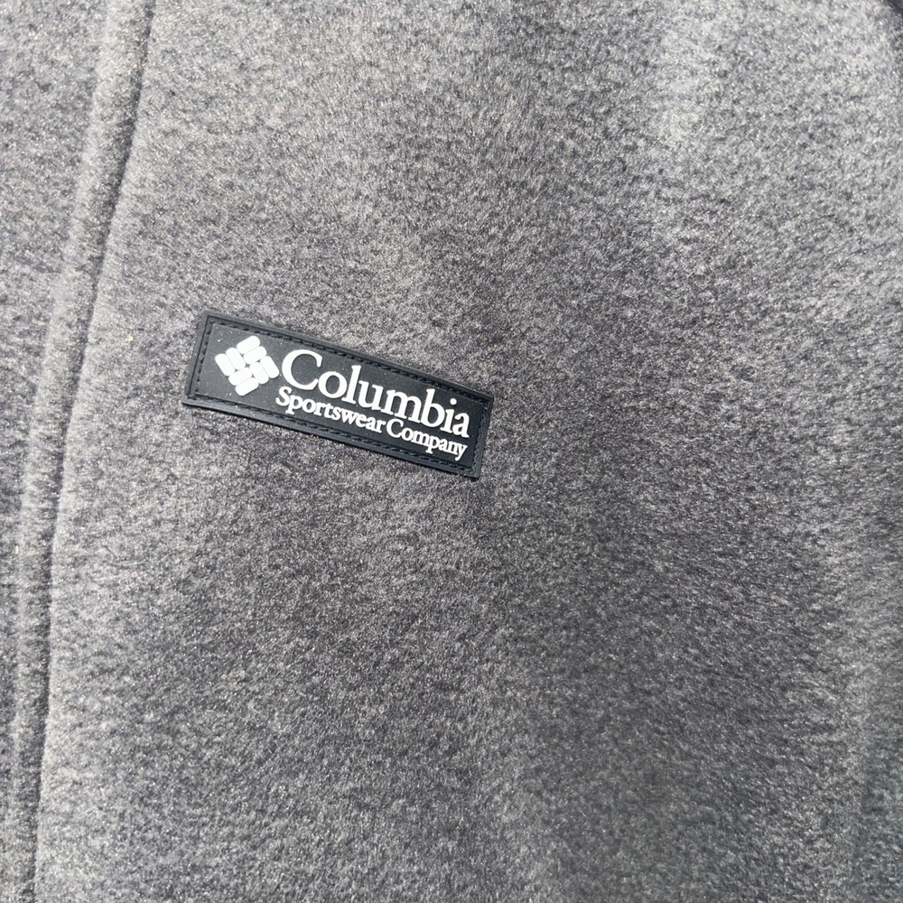 Columbia Mens Fleece Pullover Snap Mock Neck Charcoal Gray Large NWT - Picture 2 of 7